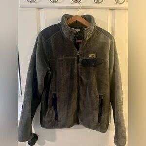 LL Bean / Men's Hi-Pile Fleece, Jacket / Color: Platinum/Navy / Size: Medium